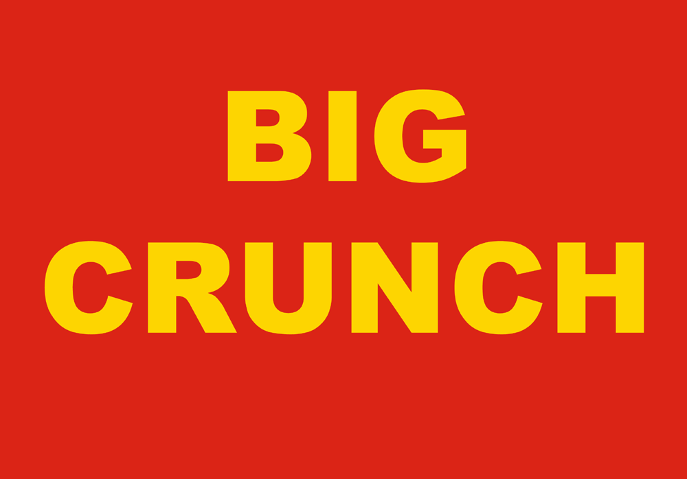 c'est un panneau rouge et jaune et on lit "big crunch" en gros en introduction des "souvenirs" sur le site de cécile briand